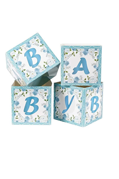 OEM Set 4 cutii pentru aranjamente florale baby shower, 18 x 18 x 18 cm, cart...