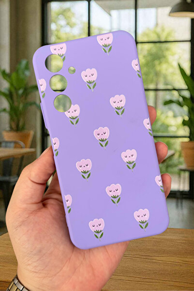 Vip Case Samsung Galaxy A54 Uyumlu Mini Lale Desenli Silikon Darbe Emici Klas...