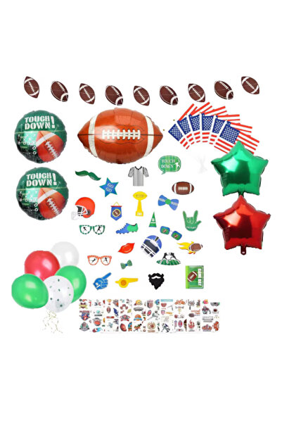 OEM Set 66 piese decoratiuni pentru petrecere, tematica fotbal american, mult...