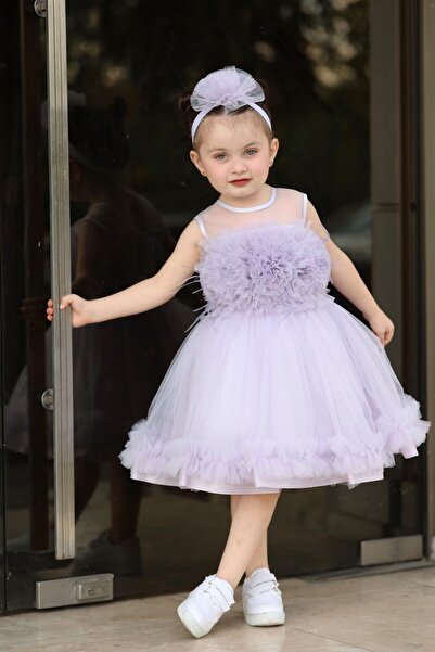 MİSS RAİN ÖN BÜZGÜLÜ FIRFIRLI ETEK UCU FIRFIR A KESİM KIZ ÇOCUK ABİYE ELBİSE