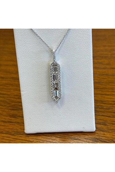 Pursehuit Κολιέ σε ασημένιο χρώμα, με πέτρες ζιργκόν, Racel C10