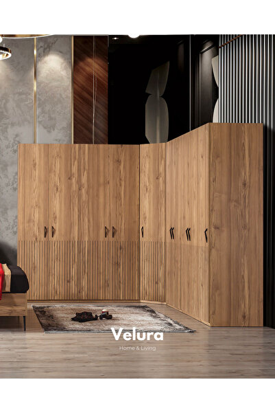 Velura Home & Living İzgi 10 Ahşap Kapaklı Gardırop (Dolap)