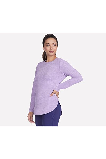 SKECHERS Blouse GO DRI Swift Long Sleeve Tunic Crew, Purple, Women