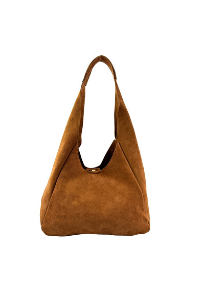 Hobby 26012S-Hakiki Süet Deri Kadın Omuz Çantası