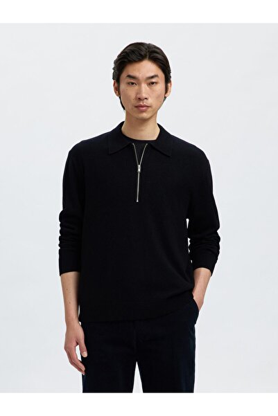 Selected Homme Langarm-Poloshirt 100% Merinowoll