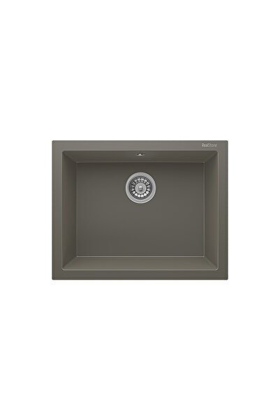Detay Eviye Ticaret RealStone K012 Gordion 60 Granit Evye – Gri, Tek Hazneli, Tezgah Altı / Üstü, 60x47,5 cm
