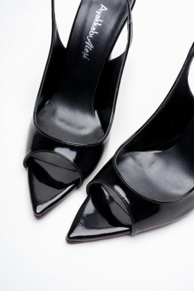Ayakkabı Ateşi Women's Open Toe Thin Heeled Shoes Acare Black Patent Leather