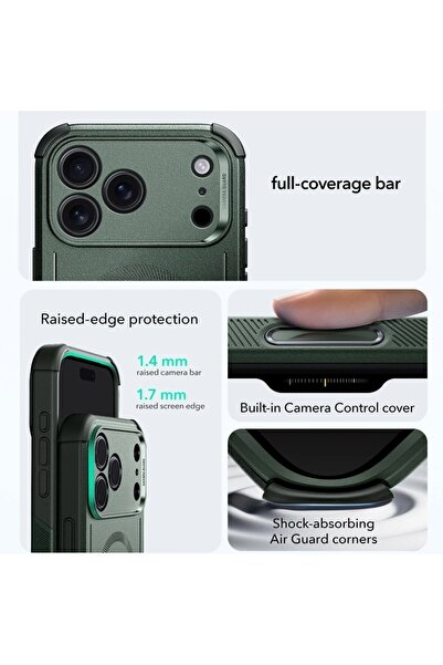 ESR Case for iPhone 17 Pro, Magsafe, Cyber Halolock, Green
