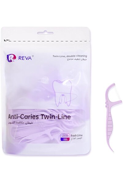 R REVA أعواد تنظيف الأسنان ريفا المضادة للتسوس - 200 قطعة (عبوة واحدة)، أعواد...