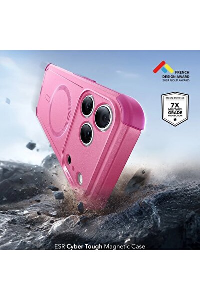 ESR Case for iPhone 17 Pro, Magsafe, Cyber Halolock, Pink