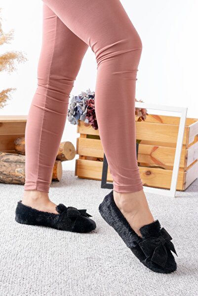 Slipcat Women's Winter Ribbon Buckle Plush Wool Furry Dowry Bundle Fluffy Indoor Outdoor Ballet Flats