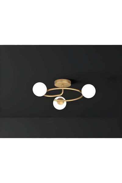 RFAN Chandelier, Model 5966/3, With Lampshades, 3 X E27, Gold