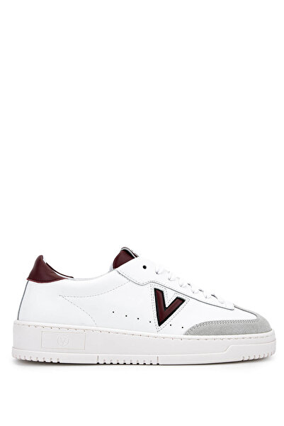 Mario Valentino Kadın Hakiki Deri Beyaz/Bordo Sneakers & Spor Ayakkabı