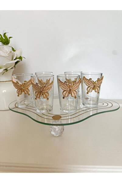 WERONY 6-Piece Coffee or Water Glass with Butterfly Figure, Pasabahce 52291