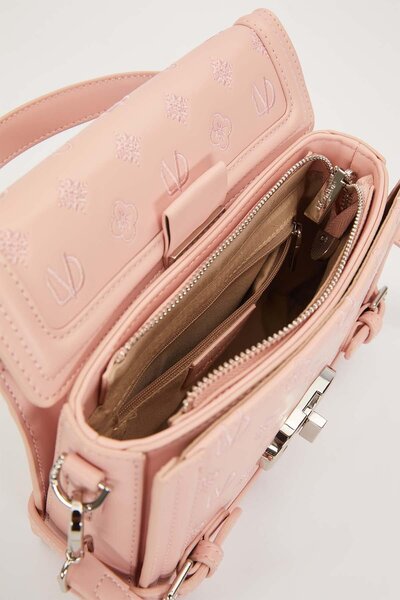 Levidor Pink Double Lock Detailed Handbag