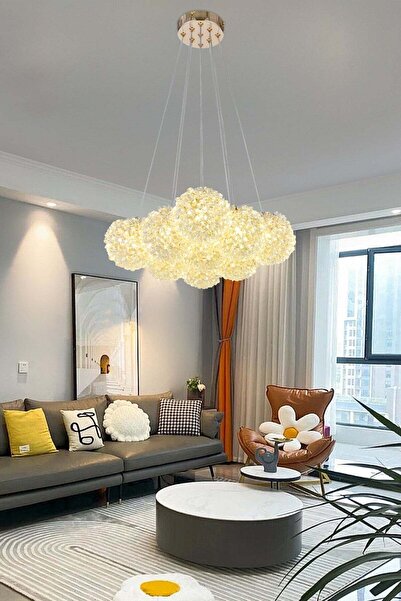 RFAN Pendant, Model 5558-9, With 9 Shades, 9 x G9, Adjustable Height, Gold