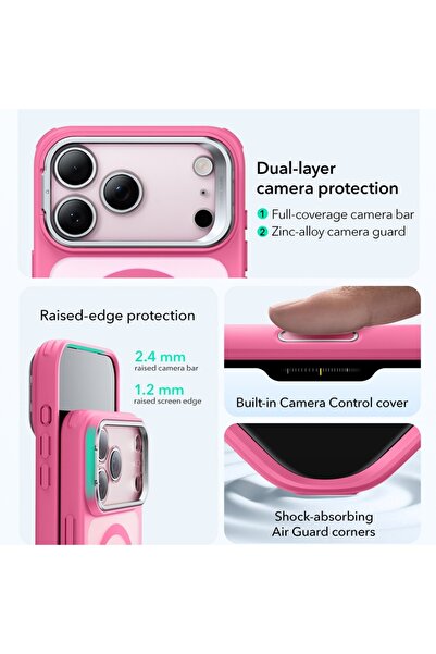 ESR Θήκη για iPhone 17 Pro, Κλασική υβριδική βάση HaloLock, ροζ