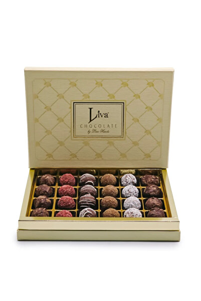 Liva Shop Krem Kutulu Yuvarlak Spesiyal Çikolata 24 adet