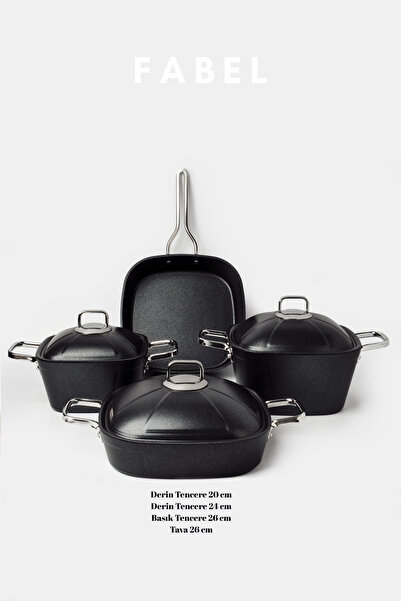 Gigilli طقم أواني طهي فابيل 7 قطع باللون الأسود