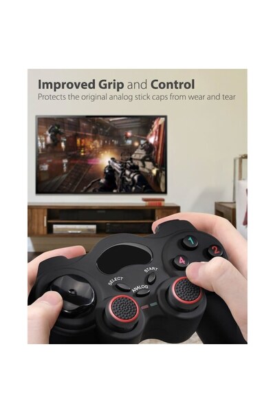General Store Set 4 Thumb grip, SA&SO General Store®, black/red color, for PS5/PS4/XBOX ONE controller