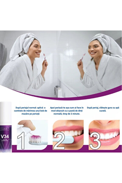 OEM V34 Whitening Foaming Toothpaste, with Instant Optical Effect, 60 ml, ELAIMEI®