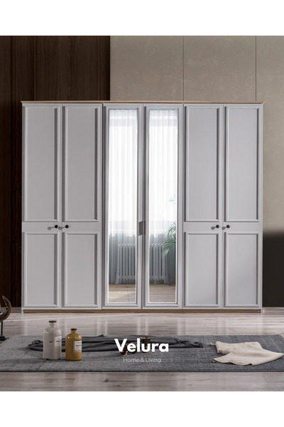 Velura Home & Living Respi 6 Kapaklı Aynalı Gardırop (Dolap)