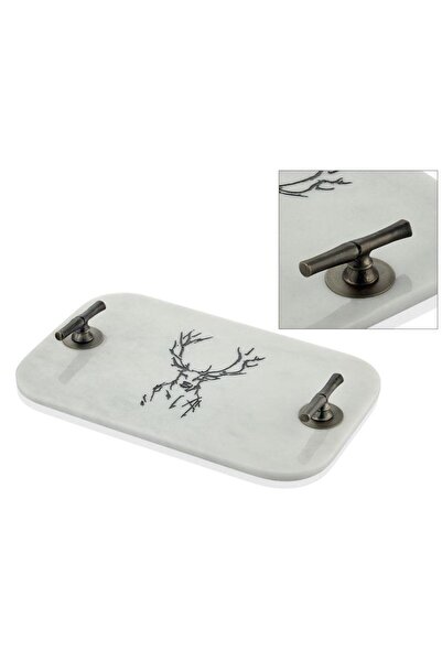 SETABIANCA Evza Alpine Marble Geyikli Rectangular Tray