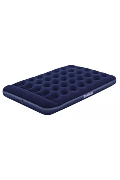 BESTWAY Inflatable Mattress with Headrest, Built-in Foot Pump 137 x 191 x 28 cm