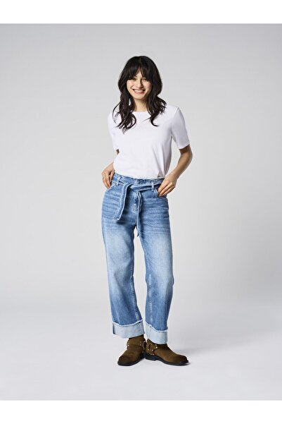 ONLY Jeans mit weitem Bein ONLMADDIE Hohe Taille Weiter Beinschnitt Jeans