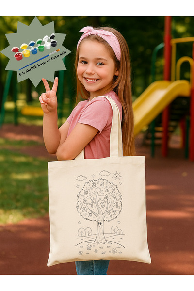 Cemira Painting Set Paint by Numbers Bag Hobby 35*40 Raw Cloth Bag Painting Kindergarten Children Activity Painting
