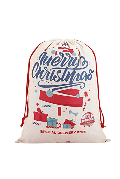 OEM Sac pentru cadouri de Craciun, 55 x 28 cm, iuta, multicolor