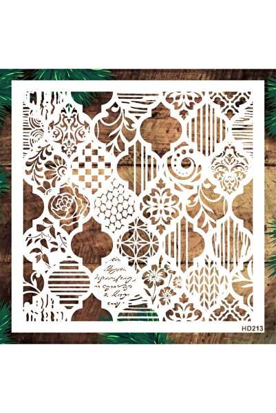 STENCİLTASARIM Stencil Tasarım Hd213 Mix Fas Deseni Duvar Ahşap Cam Boyama De...