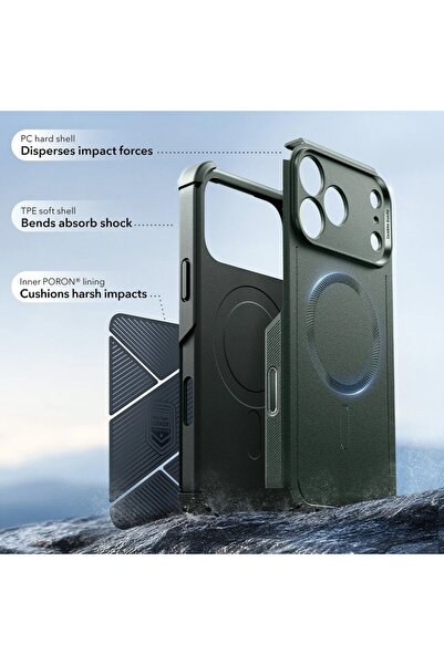 ESR Case for iPhone 17 Pro, Magsafe, Cyber Halolock, Green