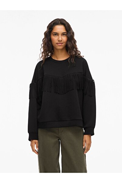 VILA Sweatshirt VIREFLECT Fransen