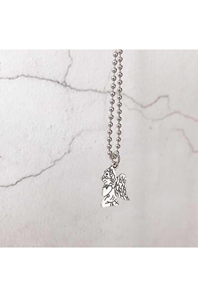 Pursehuit Colier culoare argintie cu pandantiv înger, Mady C10