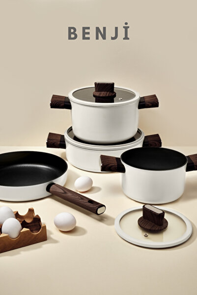 Gigilli Benji 7 Parça Titanyum Tencere ve Tava Seti