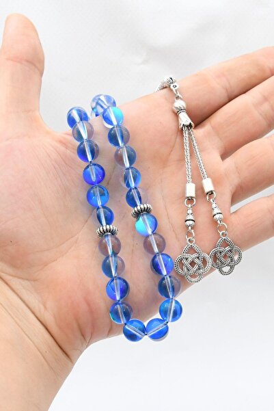 Prestige Natural Thermal Quartz Stone 33 Beads Prayer Beads with Metal Tassel 10mm Sphere Cut 902247