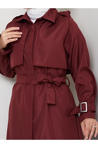 YEDİLALE Apoletli̇ Max. Boy Windproof Trench Coat [Unlined, Size Range 38-48, 135 cm Medium]