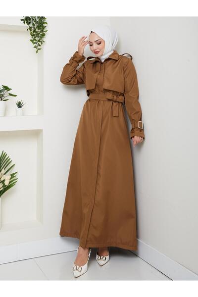 YEDİLALE Apoletli̇ Max. Boy Windproof Trench Coat [Unlined, Size Range 38-48, 135 cm Medium]