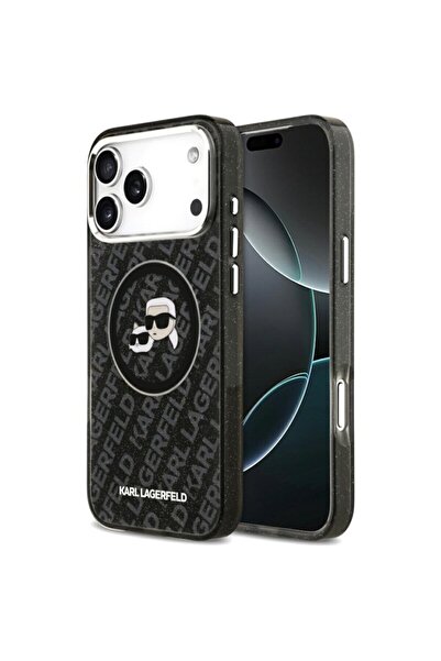 Karl Lagerfeld Husa iPhone 17 Pro Max Glitter MagSafe, Karl&Choupette Head, n...