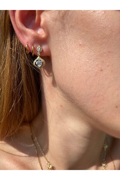 Hora Mücevher İşçilikli Premium Kararmaz Gold Küpe