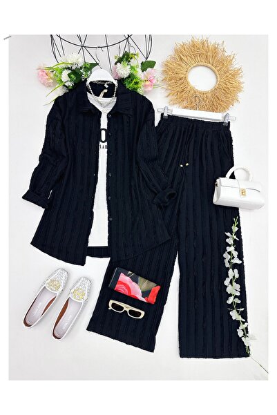 YEDİLALE Firfir Fabric Casual Dual-Piece Set [36-44 Size Range, the Price Only Includes the Shirt and Pants]