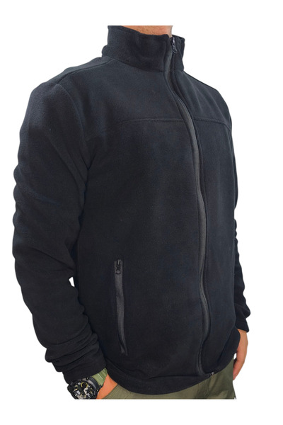 LIGHTINGHM Men's 2-Pocket Zippered Fleece Coat Jacket