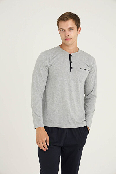 KLY Men's Oversized Ribbed Pajama Set Comfortable Sleepwear