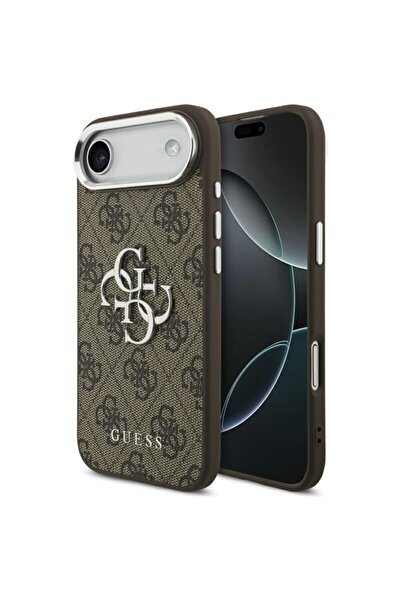 Guess Husă rigidă pentru iPhone 17 Air cu logo Big 4G Classic Logo, maro