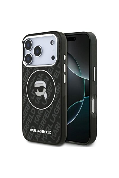 Karl Lagerfeld Husa iPhone 17 Pro IML MagSafe, Karl`s Head, negru