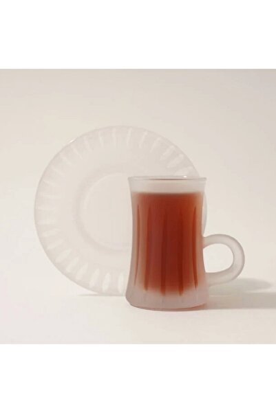 Dallaty glass 12pcs tea cup set, white