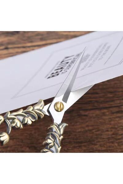 iğne izi Söz Nişan Makası, Kurdele Açılış Özel Gün Merasim Dikiş Nakış Makası antik bakır