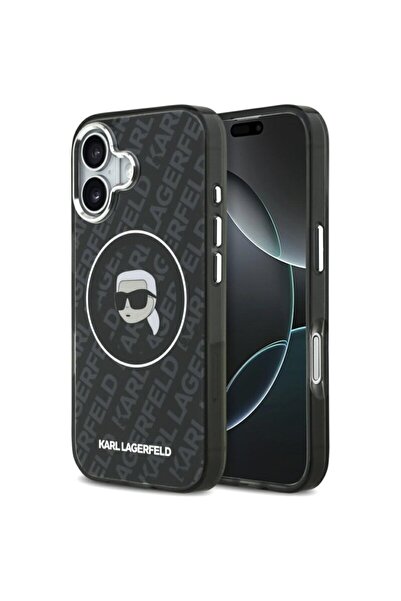 Karl Lagerfeld Carcasă IML MagSafe pentru iPhone 17, model Karl's Head, neagră