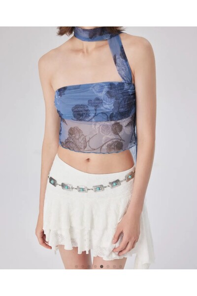 ARDSU Crop transparent cu bretele din tul